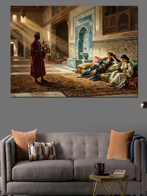 Artmeg Tarihi Sarayda Namaz Kılan Adam Dekoratif Kanvas - Mdf Ahşap Tablo