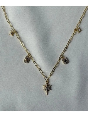 Stelle Jewelry Vip Taşlı Kuzey Yıldızı Silver Kolye
