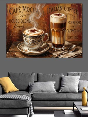 Artmeg Kahve ve Tatlı Keyfi Italyan Dekoratif Kanvas - Mdf Ahşap Tablo