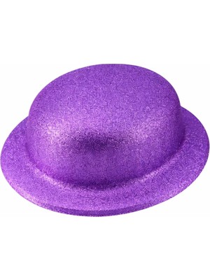 Colezium Mor Simli Melon Şapka | Ince Plastik Glitter Yetişkin Parti Şapkası