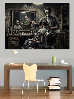 Tablomega Aynada Iskelet Yansıması Gören Kadın Dekoratif Kanvas - Mdf Ahşap Tablo