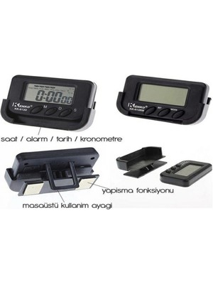 Mey Ithalat®  Ev ve Araç Tipi Dijital Saat Kronometreli Alarmlı Pilli Saat