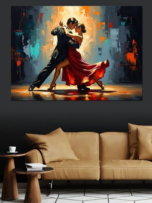 Tablomega Tutkulu Dans Eden Tango Çifti Dekoratif Kanvas - Mdf Ahşap Tablo