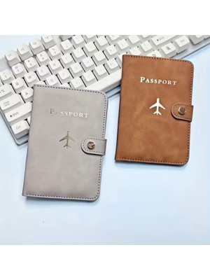 Beypa Pasaport Kılıfı Uçak Desenli-Tokalı Çift 2 Li