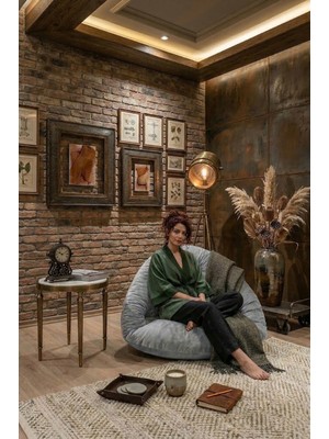 AVYNA Vıonex™ Relax Lounge Koltuk | Tv, Oyun & Playstation Uyumlu Yer Minderi Armut Koltuk - Gri