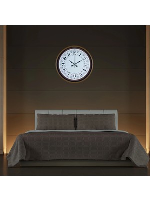 Mey Ithalat® Kahverengi Motifli 36 cm Duvar Saati