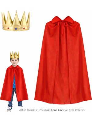 Mey Ithalat® Çocuk Kral Kostüm Seti (Taç + Pelerin)