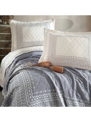 Colezium Çift Kişilik Müslin Yatak Örtüsü Nomada V1 Antrasit