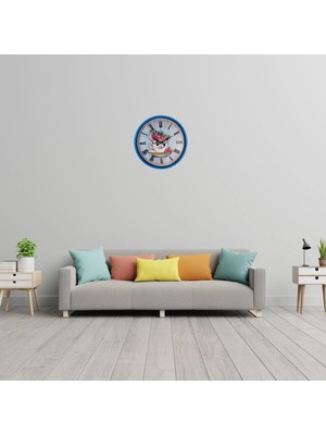 Mey Ithalat® Blue Flower 36 cm Mavi Duvar Saati