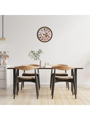 Mey Ithalat® Rustic Bakery Kitchen Kahverengi 36 cm Duvar Saati