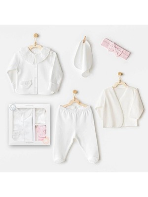 Mey Ithalat®   AC25650 Cuddly Bunny Bear 5'li Hastane Çıkışı Ecru Pink