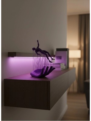 Mey Ithalat® Mor El Insan Figürü Dekoratif Biblo Minimal Modern Salon Raf ve Masa Üstü Aksesuar