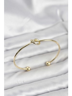 Mey Ithalat® Düğüm Model Pirinç Gold Renk Kadın Bileklik