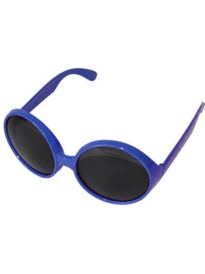 Mey Ithalat® Yuvarlak Yeşilçam 80 Li 90 Lı Yıllar Parti Gözlüğü Retro Mavi Renk