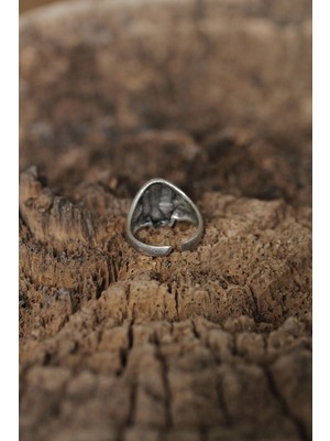 Mey Ithalat® Ayarlanabilir Motifli Kuru Kafa Tasarımlı Erkek Yüzük