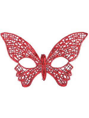 Mey Ithalat® Kırmızı Dantel Masquerade Maskesi 7 No