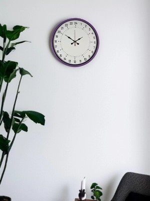 Mey Ithalat® 36 cm Mor 24 Saat Göstergeli Özel Tasarım Duvar Saati