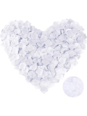 Mey Ithalat® Beyaz Renk Gül Yaprağı Şekilli Konfeti 1 Paket 100 Adet