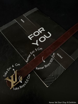 Fiori 3 cm Yazılı Tokalı Kadın Pantolon Kemeri, Ceket Kemeri, Elbise Kemeri, Gömlek Kemeri