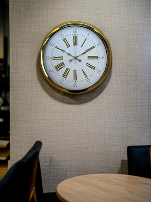 Mey Ithalat® Royal Gold 40 cm Metal Duvar Saati