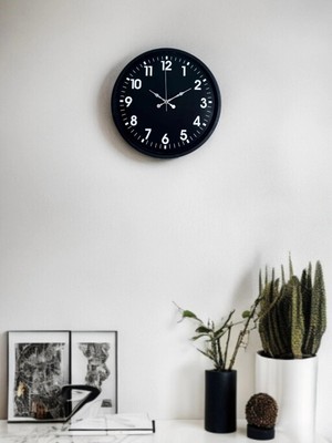 Mey Ithalat® 36 cm Siyah Modern Duvar Saati