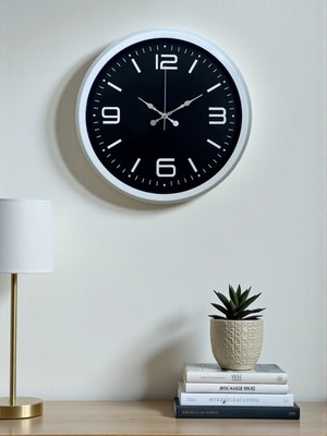 Mey Ithalat® Prime White 40  cm Metal Modern Duvar Saati