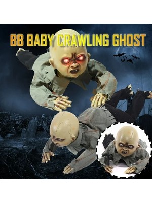 Mey Ithalat® Sesli Işıklı ve Sensörlü Yerde Emekleyen Hareketli Bebek Hayalet Zombi Dekor 30X85 cm