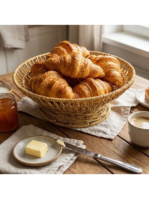 Mey Ithalat®  28 cm Plastik Rattan Servis Çanağı – Doğal Hasır Görünümlü Dekoratif Meyve, Ekmek ve Sunum Kasesi