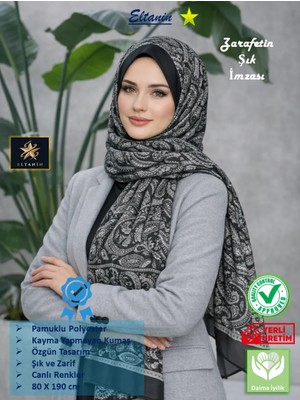 Eyfel Pamuklu Soft Özel Seri Şal (Etnik & Çiçekli Desen, Orjinal, Tesettür Giyim, Yeni Koleksiyon)