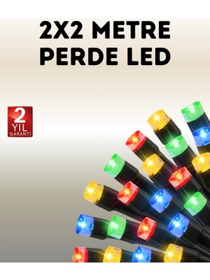 Esranın Dünyası Mey Ithalat® Taşınabilir Pil Ile Çalışan LED Işık – 2x2 Metre Perde Modeli