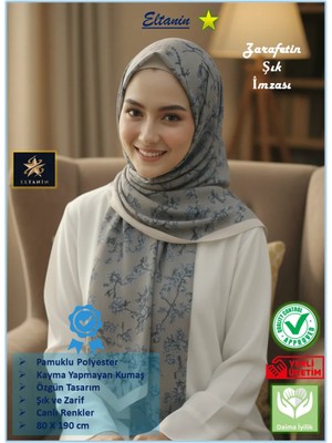 Eyfel Pamuklu Soft Özel Seri Şal (Etnik & Çiçekli Desen, Orjinal, Tesettür Giyim, Yeni Koleksiyon)