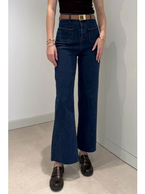 Magarde Önü Arkası Cepli Bol Paça Jean- Lacivert