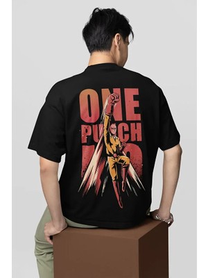 Sevbano One Punch Man Baskılı Unisex Oversize Anime Karakter Tişört