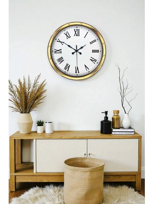 Esranın Dünyası Mey Ithalat® Majestic Gold 40 cm Metal Duvar Saati