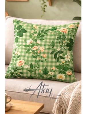 Atay Home Pötikare Kırlent Kılıfı 43X43 cm Dekoratif Yastık Kılıfı 1 Adet