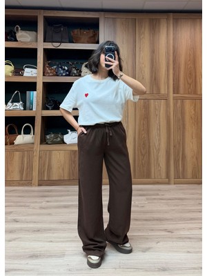 Vazıradk Beli Lastik ve Ip Bağlamalı Bol Paça Tensel Pantolon