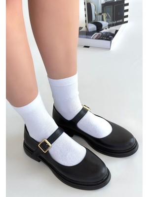 Yokox Siyah Cilt Oxford Ayakkabı - Lisinya