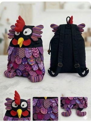 Hüco Bazaar Otantik Bohem Patchwork Baykuş Desenli Şık Bez Çanta