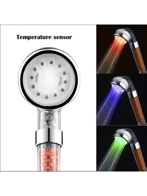 Tasarruflu Boncuklu Ledli Duş Başlık-Pil Veya Elektrik Gerekmez Kinetik Enerjili ( Lisinya )