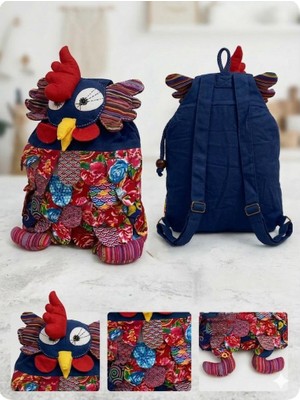 Hüco Bazaar Otantik Bohem Patchwork Baykuş Desenli Şık Bez Çanta