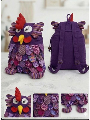 Hüco Bazaar Otantik Bohem Patchwork Baykuş Desenli Şık Bez Çanta