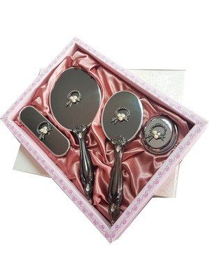Ceyyiz Saraylı Silver Inci Buketi Ayna Fırça Takımı 101