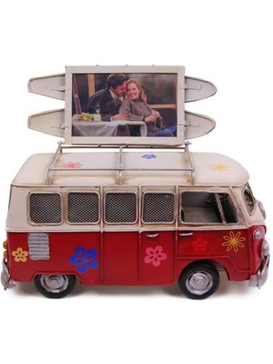 İsmiyle Al Dekoratif Metal Minibüs Çerçeveli Biblo Kumbaralı