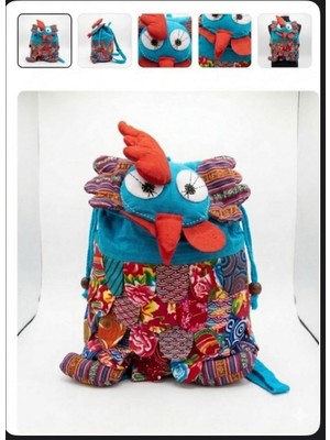 Hüco Bazaar Otantik Bohem Patchwork Baykuş Desenli Şık Bez Çanta