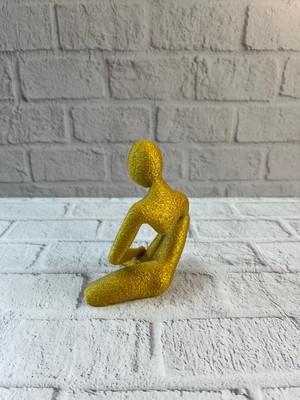 Dekoratif Sarı Insan Figürü Modern Masa ve Raf Süsü - Lisinya