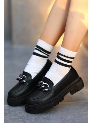 Biga Siyah Cilt  Ayakkabı - Lisinya