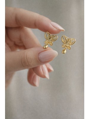 Tüko Store 14 K Altın Kaplama Masumiyet Müzesi Füsun Kelebek Küpe