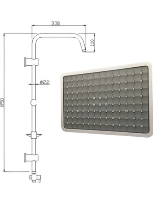 Domino Krom Yağmurlama Sistemli Tepe Duş Seti - Fonksiyonel ve Şık Tasarım ( Lisinya )