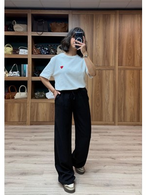 Vazıradk Beli Lastik ve Ip Bağlamalı Bol Paça Tensel Pantolon