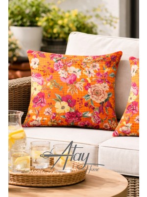 Atay Home Pötikare Kırlent Kılıfı 43X43 cm Dekoratif Yastık Kılıfı 1 Adet